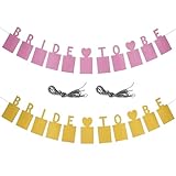 Banner mit Aufschrift 'Bride to Be', Party-Fotobanner, Brautparty-Dekorationen, Vintage-Hochzeitsfoto-Wimpelkette, Junggesellinnenabschied, Fotorahmen-Banner mit Schnur für Hochzeit, Verlobung,