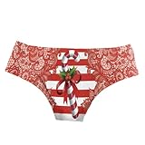 ibasenice Damenunterwäsche Dreieckshöschen mit Weihnachtsdruck Weiches Material Figurbetont Bequem für Alltag und Freizeit