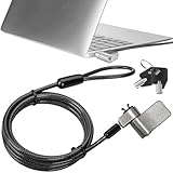 AboveTek Laptopschloss 3-in-1 Laptop Sicherheitskabelschloss - 2 m Sicherheit zum Schreibtisch - Laptop-Abschließsystem aus Stahl mit 2 Schlüsseln, Universal Anti-Diebstahl-Hardware für Desktop-Schutz