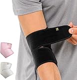 Bracoo ES10 Ellenbogenbandage für Ellenbogen- Bandage Ellenbogen - Atmungsaktive Ellenbogenstütze für Damen und Herren - Neopren Ellbogenbandage passt rechts und links - Schwarz (1 Stück)