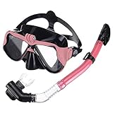 BXLYUJTY Tauchmaske Vollgesichts-Tauchmaske Schnorchel Scuba Schwimmen Trockenschnorchelset Freier Atem Verstellbarer Riemen und Schnallen Professionelle Tauchmaske