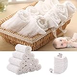 Baby-Waschlappen, Musselin-Baumwolle, große Waschlappen, weich auf empfindlicher Haut, saugfähig, für Jungen und Mädchen, Geschenk für Neugeborene und Kleinkinder, 10 Stück