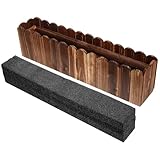 MOBUTOFU Rustikaler Holz Blumentopf aus Karbonisiertem Langlebigem Holz 50X9X13cm Leichter Pflanzkübel für Balkon und Innenbereich Vielseitiger Blumenkasten für Künstliche Blumen und