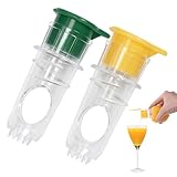 2 Stück Zitronenpresse, Zitruspresse Manuell, Limettenpresse Lemon Squeezer, Zitronenpresse Klein Handpresse Zitronenausgießer(Gelb und Grün)