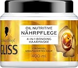 Gliss 4-in-1 Kur Nährpflege Oil Nutritive (400 ml), Haarkur mit HAPTIQ System & Marula-Öl nährt strohiges, strapaziertes Haar, Haarmaske sorgt für sinnliche Geschmeidigkeit