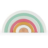 Bieco Regenbogen Holz Berry | Stapelturm Baby | Steckspiel Holz Regenbogen Montessori Regenbogen Deko Stapelturm ab 1 Jahr Holzregenbogen Kinder Stapelsteine Baby Stapelturm Stapelspiel ab 1 Jahr
