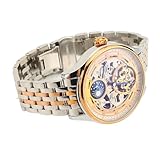 RASTKY Luxuriöse Mechanische Skelettuhr für Herren, Luxuriöse Herren-Skelett-Automatik-Mechanische-Armbanduhr, Tourbillon-Skelett-Mondphasen-Armbanduhr, Ziffern aus Edelstahl