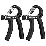 2 Stk Handtrainer Unterarmtrainer 5-60KG Verstellbarer, Griffkraft Trainer, Fingertrainer, Hand Trainingsgerät, Hand Trainer Gripper für Fitness Klettern Krafttraining Stressabbau Schwarz-2er Pack