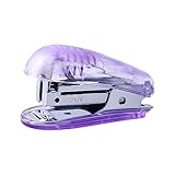 Heftgerät Kleiner Hefter, Trompete, Student, kleiner Multifunktions-Hefter, 246 Heftklammern, 20 Seiten, niedliche Büromaterialien Weißer Hefter(Purple)