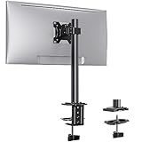 ErGear Monitor Halterung 1 Monitor für 13-32 Zoll Bildschirme, Monitorhalterung Höhenverstellbar mit 42 cm Stange, Bildschirmhalterung Monitorarm mit 2 Montageoptionen, VESA 75/100 mm, 8 kg