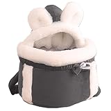Xoeryoy Katzentasche Tragetasche Weich & Warm Katze Hund Fronttrage Doppeltasche Rucksack Winter Plüsch Rucksack für Katzen Haustier Hängende Brusttaschen für Outdoor Reisen, M, Innerhalb 5KG &
