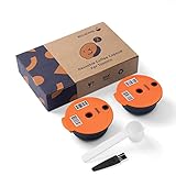 RECAFIMIL 2er Pack wiederverwendbare Kaffeekapsel für Bosch Tassimo Maschine Nachfüllbare Kaffeekapseln mit Silikondeckel 60/180ml Tassimo Mehrwegkapseln