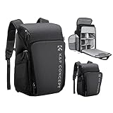 K&F Concept Kamerarucksack, Fotorucksack für Fotografen, Kamerarucksack mit 16Zoll-Laptopfach, kompatibel für Canon/Nikon/Sony/DJI Mavic Drone (Alpha Rucksack 25L), Grau