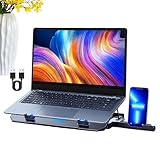 Tragbarer Laptop-Kühler – Wärmereduzierungserhöhung für den Schreibtisch | ABS + Aluminiumlegierung mit schwarzer Oberfläche, Computer-Kühlkissen, Büro, Meeting, Reisen, Wohnung, Arbeitsplatz