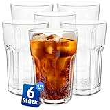 KONZEPT - Wassergläser Set 6-teilig, Große Gläser, 410ml, Trinkgläser Set, Stapelbar - ideal für Saft, Eiskaffee Cocktails, Latte Macchiato