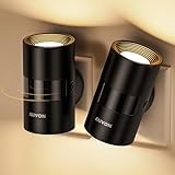 AUVON Nachtlicht Steckdose mit Bewegungssensor & Dämmerungssensor (90° Drehbar, Zuschaltbare Auf-/Abwärtsbeleuchtung, 1-50 lm Dimmbar), Night light Warmweiß für Flur Treppe Schlafzimmer Küche, 2 Stück