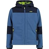 CMP Unisex Kinder Giacca Da Bambini Con Cappuccio Fisso Softshell-Jacke Für Mit Fester Kapuze, Dusty Blue-B.Blue, 164 EU
