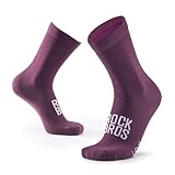 ROCKBROS Road to Sky Fahrradsocken Sportsocken, Atmungsaktiv Leichte Kompression Rutschfest, Lange Laufsocken Herren Damen, Socken für Rennrad Mountainbike Violett M