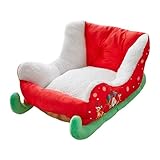 Christmas Pet Bed, Pet Bed für Puppies, weiches Weihnachts-Katzenbett, Hundebett für Weihnachten, Kitten Pet Bed, Red Sleigh Dog Bed, Holiday Pet Bed, Christmas Pet Bed für Hunde, bequemes