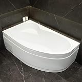 AQUADE Eckbadewanne Mainz Links 170x100cm Komplettset inkl. Untergestell, Ab-Überlauf - Schürzen-Set - Extra stabile Badewanne Eckwanne
