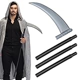 Boland 00577 - Sense zerlegbar, Länge 101 cm, Schwarz-Grau, mehrteilig, Waffe aus Kunststoff, Kostüm, Verkleidung, Accessoire, Karneval, Fasching, Mottoparty, Halloween