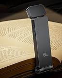 86lux Leselampe Buch Klemme，Wiederaufladbare Buchlampe zum Lesen im Bett，Ultraleichte LED Klemmlampe mit 3 Bernsteinfarben und Stufenlosem Dimmen für Nachtlesen für Buchliebhaber, Kinder, Grau