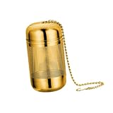 EPIGEIST Tragbarer Edelstahl Gewürzfilter mit Kettendesign Wiederverwendbarer Teesieb Feinmaschig für Tee Suppen und Fleisch Kompaktes Küchenzubehör