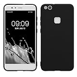 kwmobile Hülle kompatibel mit Huawei P10 Lite Hülle - weiches TPU Silikon Case - Cover geeignet für kabelloses Laden - Schwarz matt