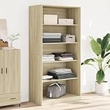 Mimdixy Offener Vorratsschrank Flurschrank, Kleiderschrank Sonoma-Eiche 100x50x200 cm Holzwerkstoff Offener Vorratsschrank Für Haushalt Flur Büro