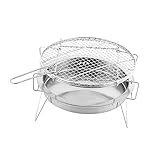 Happyyami 1Stk zusammenklappbarer Grill edelstahlgrill transportabler grill grillpfannen grillhaube grillfolien Gestell Mini-Grill Grillkorb Grillzubehör Grillrost aus Edelstahl Silver