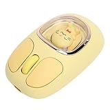 ASHATA Niedliche Puppenbluetooth Maus, 3 Modus 2.4g BT5.0 BT3.0, Tragbare Mobile 1200DPI Kabelmaus für PC Laptop Computer Notebook, Typ C Wiederaufladbar, RGB Hintergrundbeleuchtung (Yellow)
