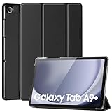 CoBak Hülle für Samsung Galaxy Tab A9+ / A9 Plus 2023 (SM-X210/X216/X218) 11 Zoll, Komplett neues PU-Leder Dreifach Falt Klapp Schutzhülle mit Auto Schlaf/Wach Funktion (Schwarz)
