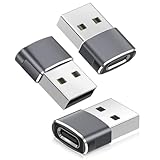 Basesailor USB auf USB C Adapter für iPhone 17 Apple 16 16e 15 14 Pro Max Plus Charger 3 Pack,Typ C Buchse zu USBA Stecker Ladegerät Netzteil für iPad 10 Mini 7 Air 6,Apple Watch 8 9 10 11,Samsung S25