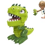 Pruojhw Dinosaurier-Zahnspielzeug, Dinosaurier-Beißfingerspiel,Cartoon-Tischbrett, kniffliges Spiel, Push-Tooth-Down-Spiel | Niedliche Zahnarzt-Beißfingerspiele mit Ton und Licht für Familienfreunde