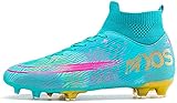IFIKK Fußballschuhe Herren High Top Spike Cleats Athletics Fußballschuhe Kinder Jungen Professionelle Trainingsschuhe Outdoor Sport Fußball Stiefel Wettkampf Unisex-Kinder (Grün Gelb, 39)