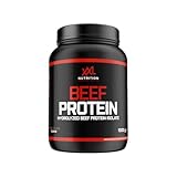 XXL Nutrition - Beef Protein Pulver - Laktosefrei, 92,1% Proteinanteil, Rinder Proteine, Hydrolysiertes Eiweiß - Schokolade - 1000 Gramm