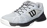 Wilson Jugend/Kinder Tennisschuhe, RUSH PRO JR QL, Grau/Schwarz/Weiß, 32 1/3, Für alle Bodenbeläge, Alle Spielertypen, WRS327890E135