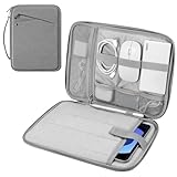 MoKo 9-11 Zoll Tablet-Hülle Tragetasche mit Griff, Gepolsterte schützende Reisetasche für Neue 11 Zoll iPad Air M3 2025, iPad A16 11“, iPad Pro 11 M4, iPad 10/9/8/7th, Tab S9/S8 11, Hell Grau