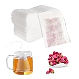 HOMIKLSA 300 Stück Teebeutel für Losen Tee, 7 X 9 cm Teefilter für Losen Tee mit Kordelzug, Selbstbefüllen Tee Sieb Für Obsttee Duftender Gewürze Vanille Lavendel Kaffee