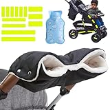 Kinderwagen Handwärmer, Handwärmer Kinderwagen Handmuff mit Fleece Innenseite, Kinderwagenmuff Atmungsaktiv Wasserfest Winddicht, Universalgröße für Kinderwagen Buggy