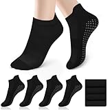 Vancle 4 Paar Pilates Socken Anti-Rutsch Damen 36-41, Yoga Socken Stoppersocken Ideal für Pilates Barre Ballett Tanz Trampolin Reha Fitness Reformer, Lange Grip Socks für Damen und Herren