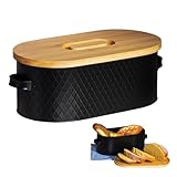 Pasdrucn 33.8x17.8x13.2cm Brotkasten Metall, Brotbox Küche, Nachhaltiger Brottopf, Brotkorb Mit Deckel, Brotkasten Klein, Brotaufbewahrungsbox Mit Deckel, Bread Box Kann Als Schneidebrett (A)