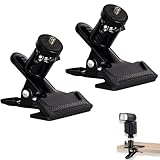sinzau Kamera Klammer Klemmstativ, 2 Stück Klemmhalter, 360 Grad Kamera Blitz Halterung, Mehrfunktional Metall Stativ Klemme, mit Kugelkopf, Schwarz