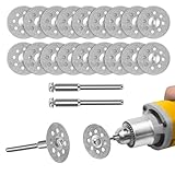 20 Stück Diamant Trennscheibe für Dremel Rotationswerkzeug Zubehör,22mm Diamantscheibe mit 4 Dornen,Trennscheibe für Fliesen,Glas,Stein, Holz