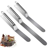 Set Mit 3 AbgeschräGten Paletten Aus Edelstahl, Küchenmesser, KüChenspatel, Küchenmesser Aus Edelstahl, AbgeschräGter Zuckergussspatel, Kuchenmesser Zum Backen, Diy-Kuchen, Kuchendekoration