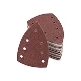 Schleifpapier | 60 Blatt | 100 x 150 mm | 7 Loch | Mixpack | je 10x Korn 40/60/80/120/180/240 | Delta Schleifdreiecke | Schleifblätter für Multischleifer