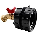 Bonkshire IBC Tote Fitting, 275-330 Gallonen IBC Tote Tank Adapter Feingewinde Tote Ventil, Bleifreies Messingschlauch Wasserhahn Ventilwerkzeug