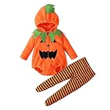 Generisch Cosplay Halloween Kürbiskostüm Süßes Säugling Kürbis Kostüm Jumpsuits mit Mütze für Baby Kind