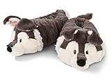Nici 45745 Hausschuhe Husky Swante figürlich Plüsch Gr. 38-41 Winter Adventure, Grau