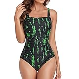 Einteiliger Badeanzug f黵 Damen, 躡ergr鲞e, Bauchkontrolle, Badeanz黦e, hohe Taille, Strandmode, 11a-Badeanz黦e, Medium